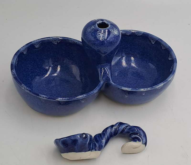 Vintage Ceramic double dish with Spoon