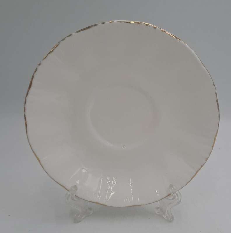 6 Vintage White Paragon Bone China Tea Saucers (one has hairline Crack) By Appointment