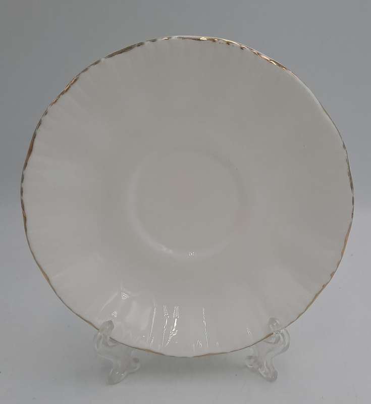 6 Vintage White Paragon Bone China Tea Saucers (one has hairline Crack) By Appointment