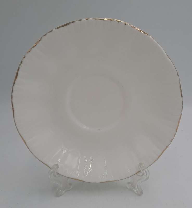 6 Vintage White Paragon Bone China Tea Saucers (one has hairline Crack) By Appointment