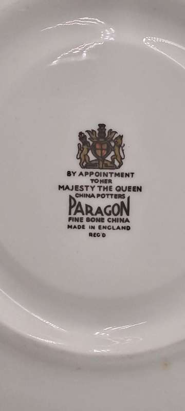 6 Vintage White Paragon Bone China Tea Saucers (one has hairline Crack) By Appointment