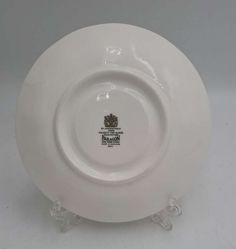 6 Vintage White Paragon Bone China Tea Saucers (one has hairline Crack) By Appointment
