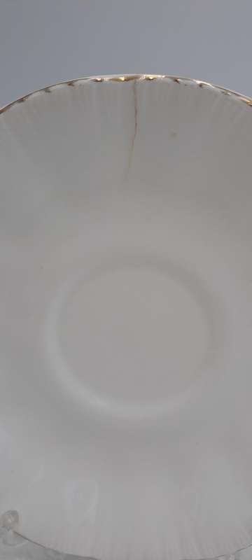 6 Vintage White Paragon Bone China Tea Saucers (one has hairline Crack) By Appointment