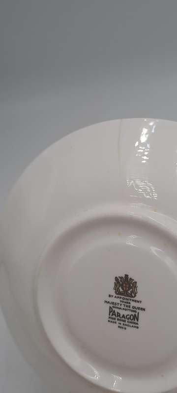 6 Vintage White Paragon Bone China Tea Saucers (one has hairline Crack) By Appointment