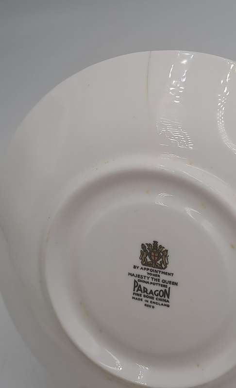 6 Vintage White Paragon Bone China Tea Saucers (one has hairline Crack) By Appointment