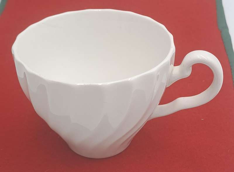 Vintage Aynsley White Swirl Design Tea Cup Bone China England (12 Available)