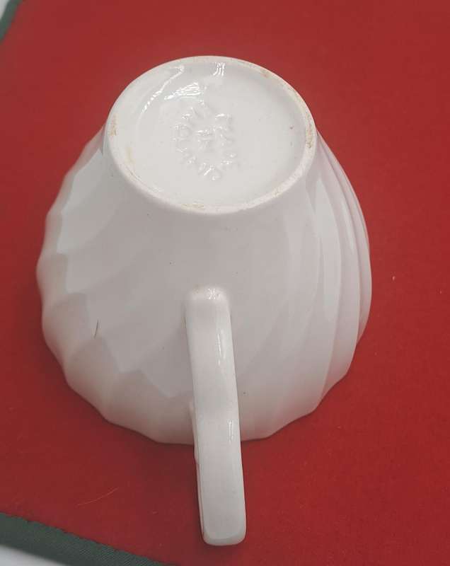Vintage Aynsley White Swirl Design Tea Cup Bone China England (12 Available)