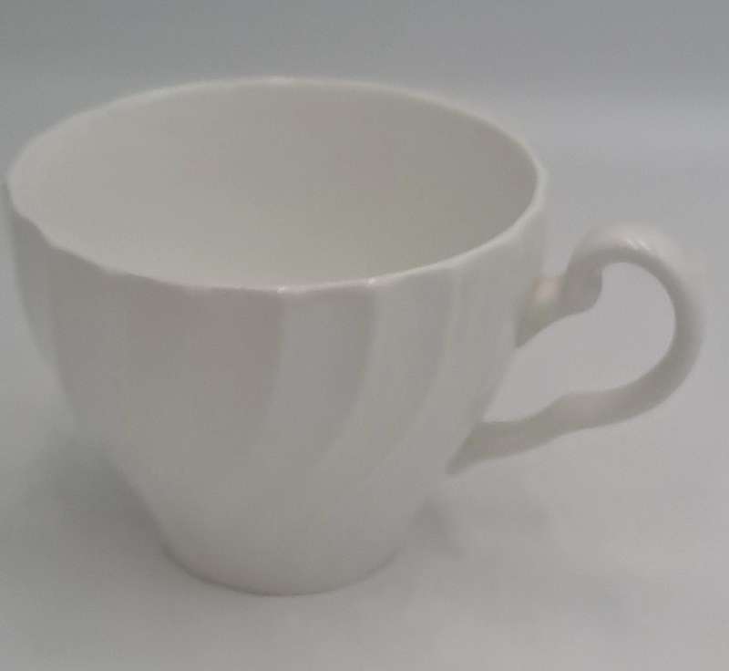 Vintage Aynsley White Swirl Design Tea Cup Bone China England (12 Available)