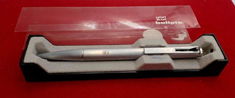 Vintage 1977 MONT BLANC BALLPIX N° 7825 BALLPOINT PEN-GERMANY, STEEL