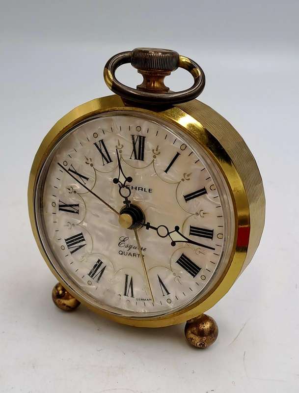 Vintage Wehrle Esquire Quartz alarm Clock -Germany -NOT WORKING