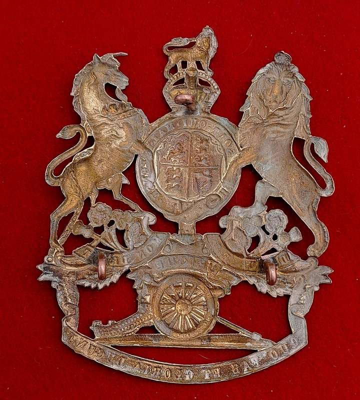 Large Victorian Era Royal Artillery  Helmet Brass Badge 10,5cm x 8,3cm