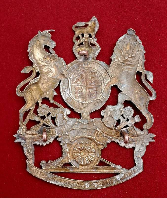 Large Victorian Era Royal Artillery  Helmet Brass Badge 10,5cm x 8,3cm