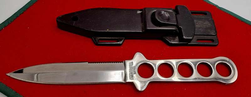 Snake Eye Tactical Stainless Steel Dive Knife with Plastic Sheath-Made in Taiwan
