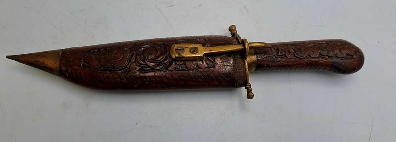 Antique  Dagger with Carved Wood Scabbard and Handle  Made In India