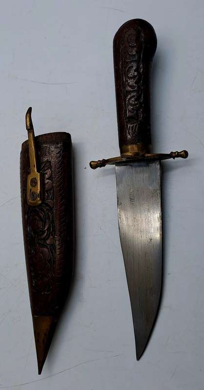 Antique  Dagger with Carved Wood Scabbard and Handle  Made In India