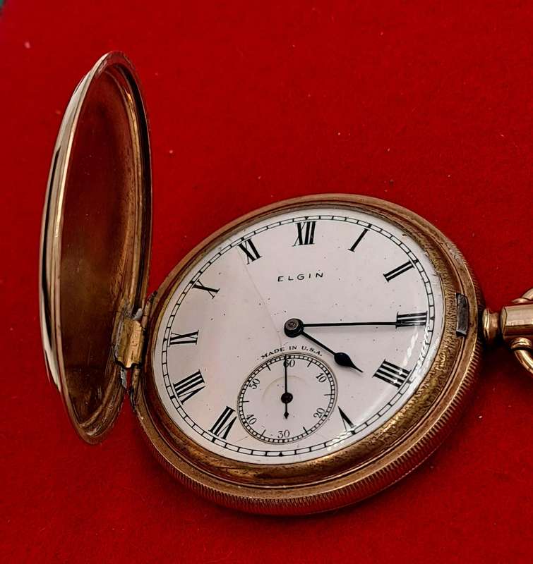 1920's Elgin Pocket Watch SN 30603152 7 Jewels Case No 4373899 USA-Working