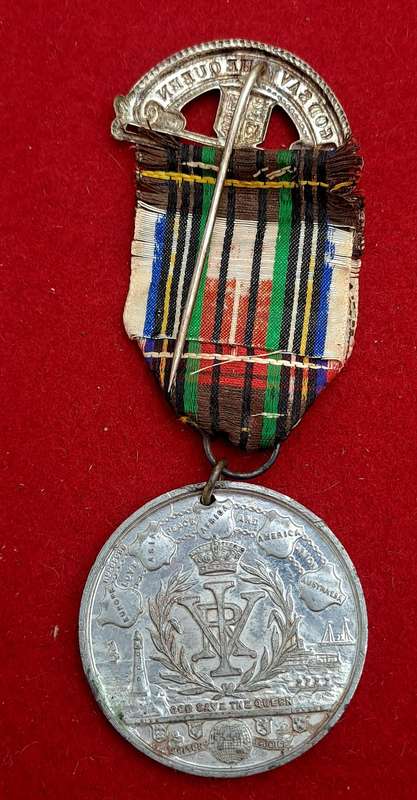 1897 United Kingdom Medal - Victoria Diamond Jubilee, "Britons Rejoice", white metal