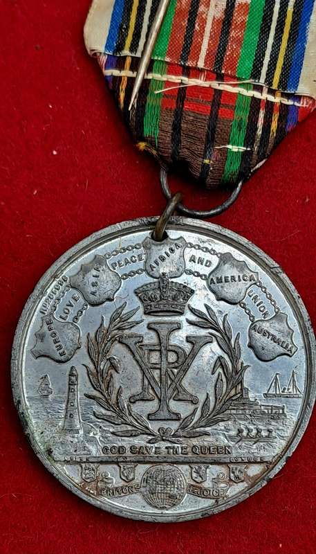 1897 United Kingdom Medal - Victoria Diamond Jubilee, "Britons Rejoice", white metal