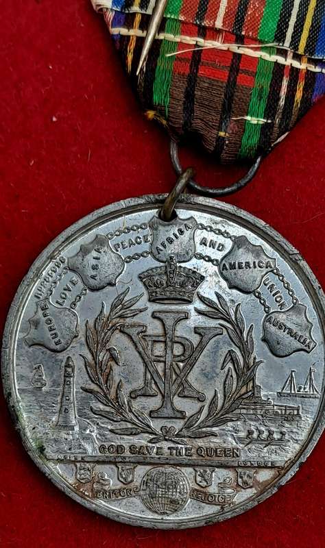 1897 United Kingdom Medal - Victoria Diamond Jubilee, "Britons Rejoice", white metal
