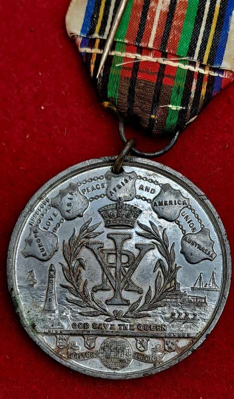 1897 United Kingdom Medal - Victoria Diamond Jubilee, "Britons Rejoice", white metal