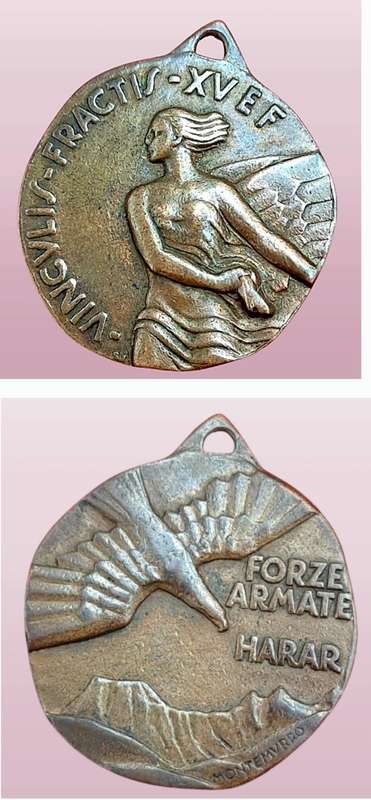 1937 Armata Force of Harar Medal-WW2 Italy-Commemorative Medal Comando Truppe dell'Harar