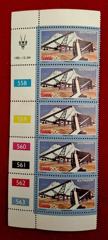 1981 - SWA - South West Africa - Sout Makery - 5 stamps -  Control Block