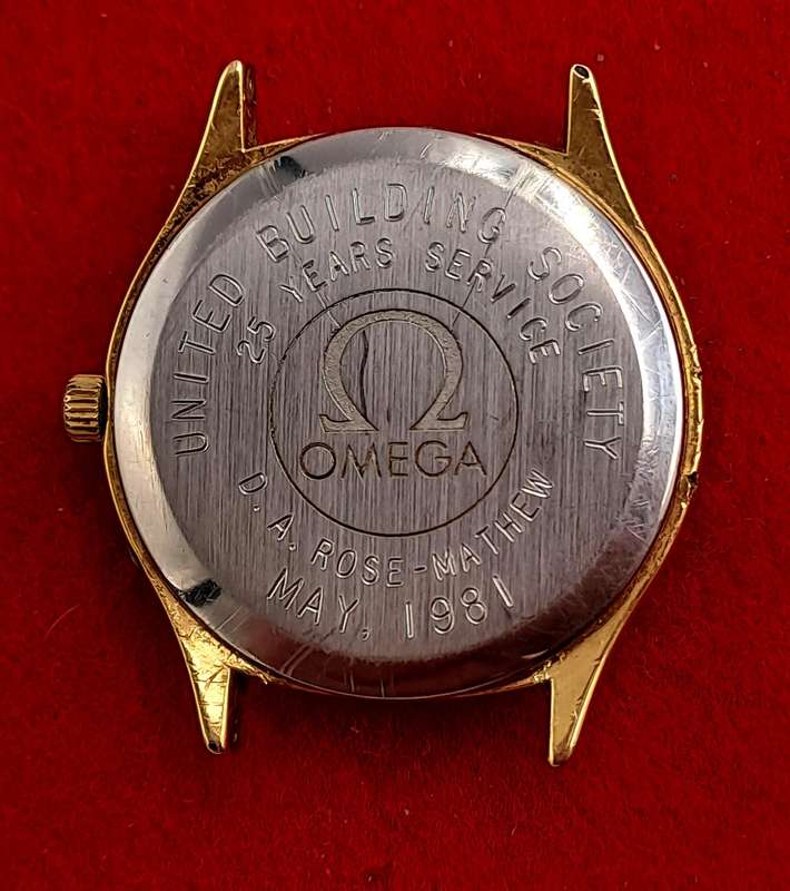 Vintage 1980's Omega quartz 1384 watch with United Logo -engraved -running but need repairs