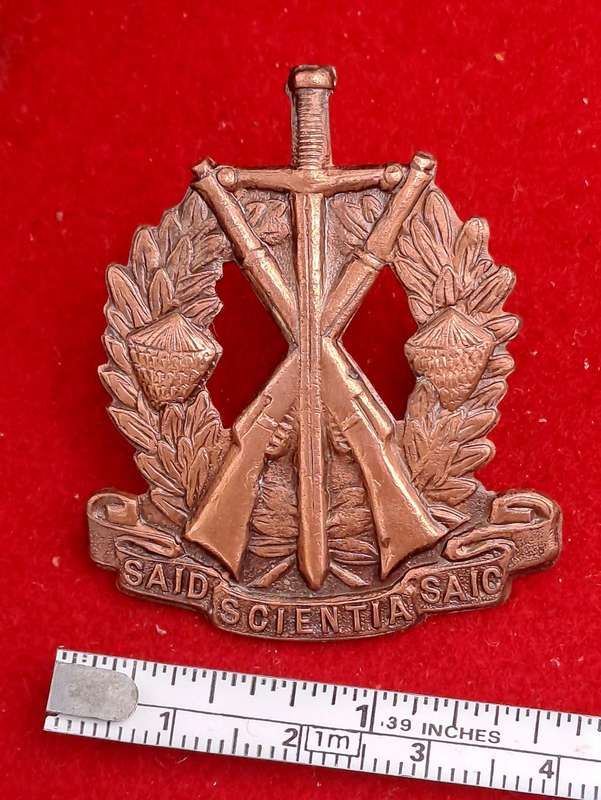 WW2 - SOUTH AFRICA - WWII - S.A. Instructional CORPS CAP BADGE 33mm x 46mm