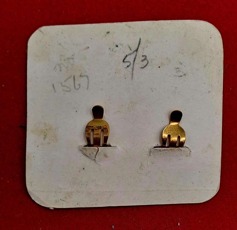 Vintage 1953 Clip on Earrings -souvenir from the coronation of Queen Elizabeth II in 1953