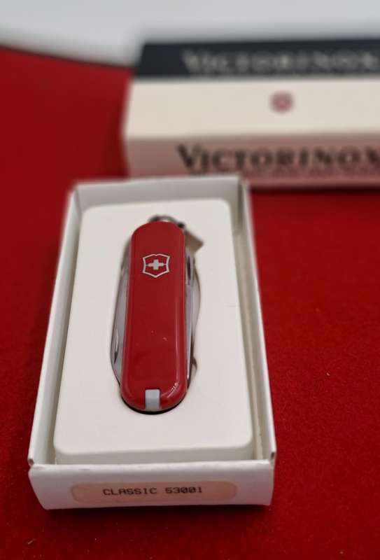 Vintage VICTORINOX Classic 53001 Multi-Function Red Swiss Army Knife -Unused-Boxed