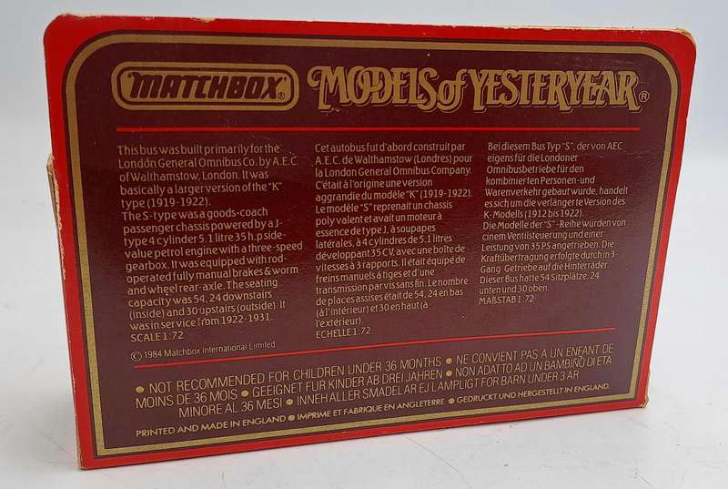 Matchbox Yesteryear Haig Whisky Bus 1922 AEC Omnibus Y-23 Diecast BOXED