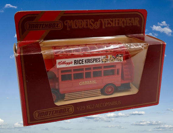 Matchbox Models of Yesteryear Y-230- 1922 AEC Omnibus 'Kelloggs' -Boxed