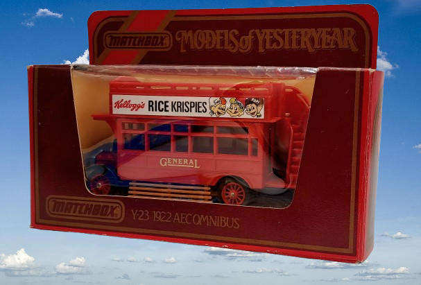 Matchbox Models of Yesteryear Y-230- 1922 AEC Omnibus 'Kelloggs' -Boxed