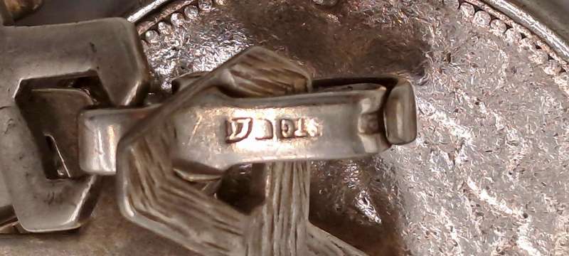 Antique Sterling Silver Bracelet with 3 Silver Coins 1896 ZAR 2½ Shillings,1896 6 Pence, UK 1888 4 P