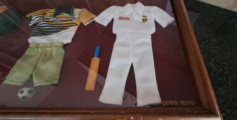 Limited Edition No 89 of 1000 "South African Pride" Framed Behind Glass-Rugby,Soccer and Cricket Man