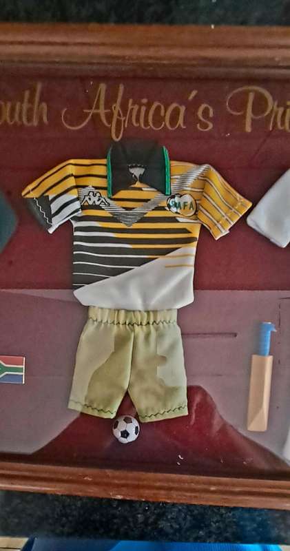 Limited Edition No 89 of 1000 "South African Pride" Framed Behind Glass-Rugby,Soccer and Cricket Man