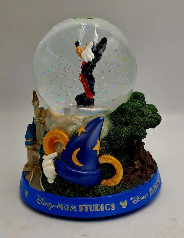 Disney World Parks Mickey Mouse It's a Small World Musical Snow Globe Epcot-Boxed