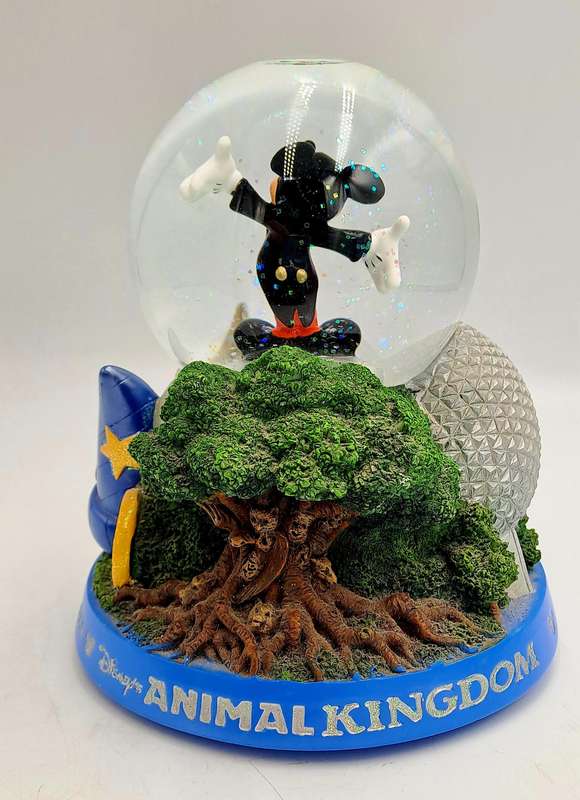 Disney World Parks Mickey Mouse It's a Small World Musical Snow Globe Epcot-Boxed