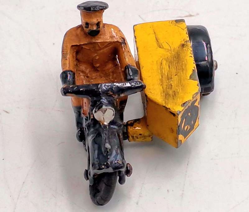 Rare 1930s Meccano Dinky Toys Motorcycle for the Automobile Assoc Roadside Assistance