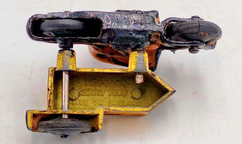 Rare 1930s Meccano Dinky Toys Motorcycle for the Automobile Assoc Roadside Assistance