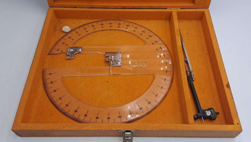 Vintage Deselec Goordenatografo 8501-set -made in Brazil-Polar coordinate for topography Set in Box