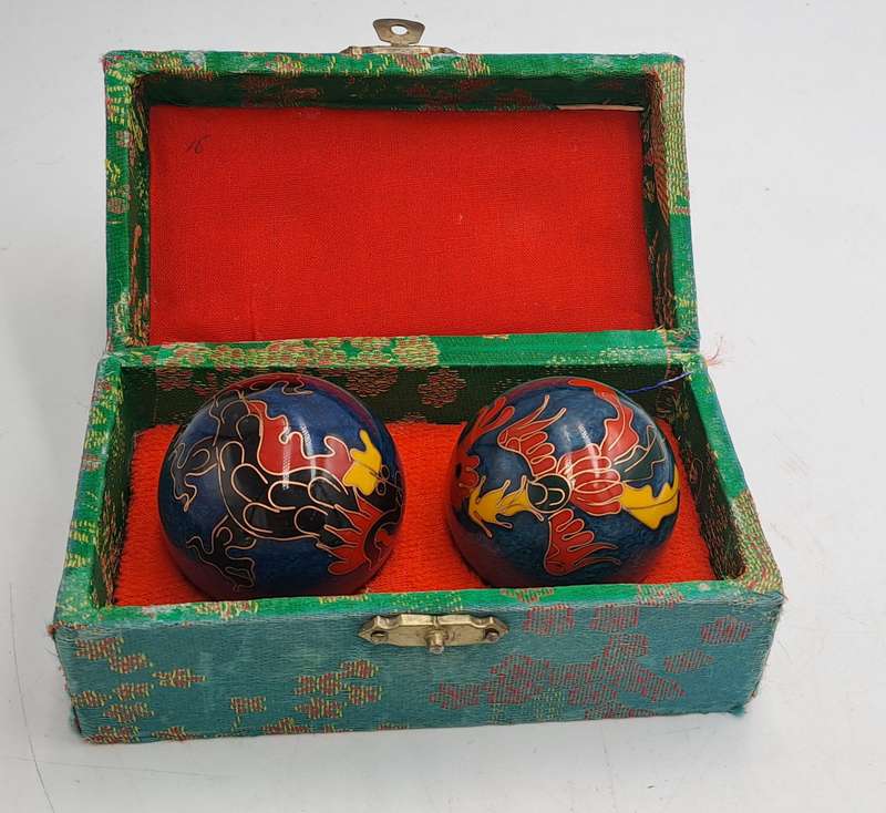 Vintage Chinese BOADING Health Exercise Stress Balls-Medicine Balls-Boxed