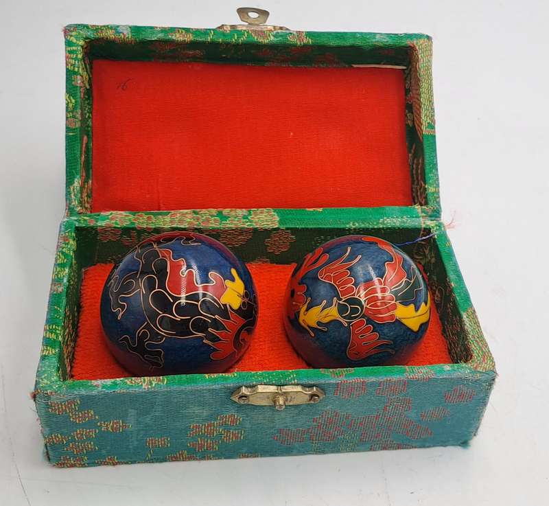 Vintage Chinese BOADING Health Exercise Stress Balls-Medicine Balls-Boxed