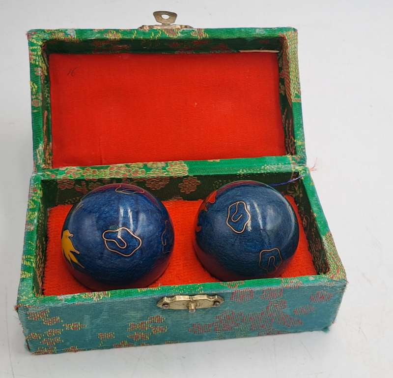 Vintage Chinese BOADING Health Exercise Stress Balls-Medicine Balls-Boxed