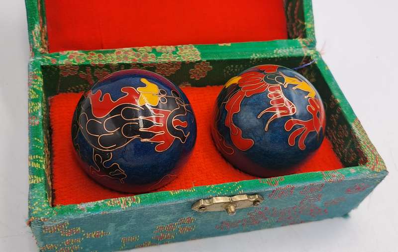 Vintage Chinese BOADING Health Exercise Stress Balls-Medicine Balls-Boxed