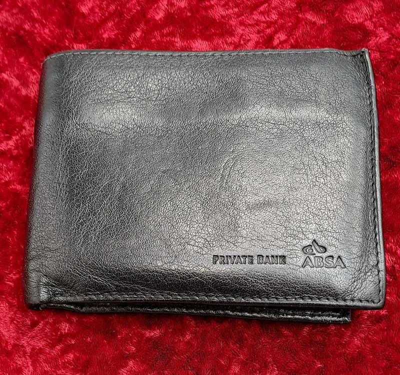 Pre-Owned Men's Black Leather Wallet Branded ABSA PRIVATE BANK