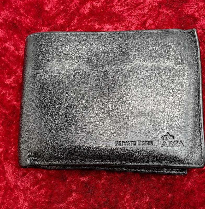 Pre-Owned Men's Black Leather Wallet Branded ABSA PRIVATE BANK