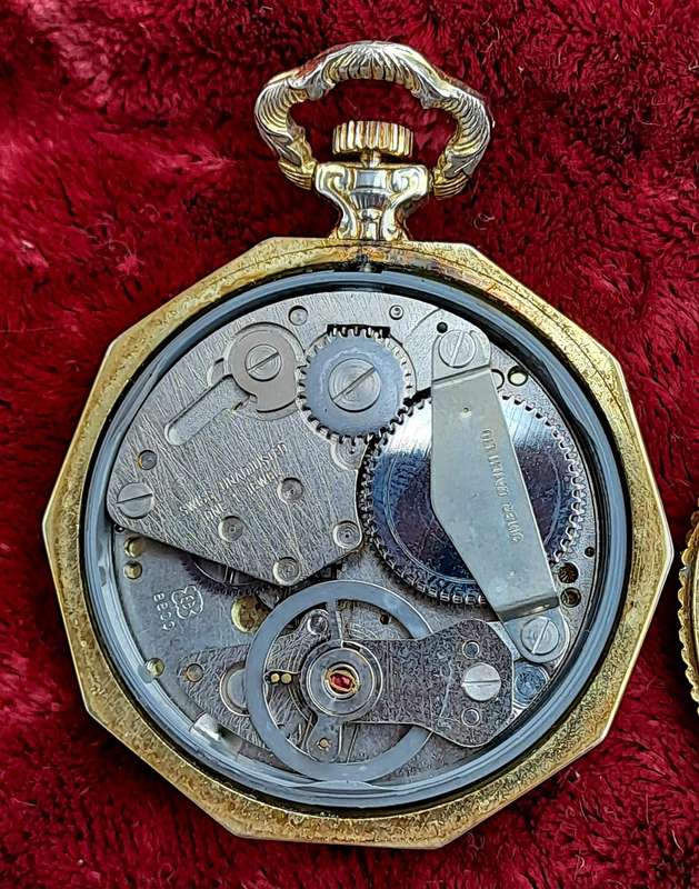 Vintage Swiss Made Gold Tone BULER Pocket Mechanical watch -Working