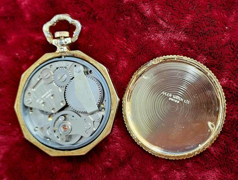 Vintage Swiss Made Gold Tone BULER Pocket Mechanical watch -Working