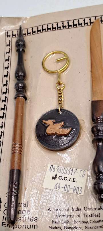Vintage Sealed Central Cottage Industries Emporium Mumbai India Hand carved Gift set